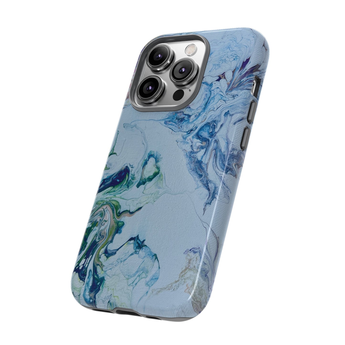 Whimsical Watercolor Marble Tough Phone Case for iPhone, Samsung Galaxy, and Google Pixel devices