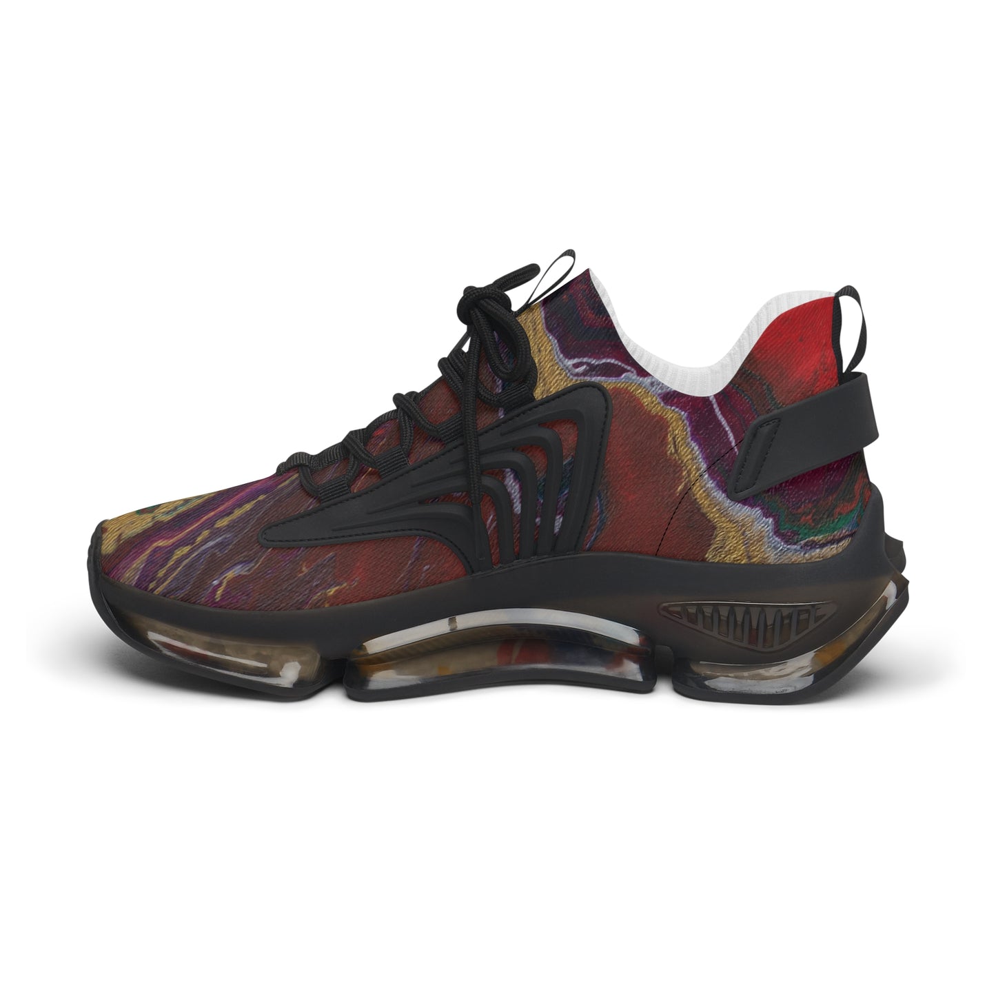 Warm Orange Marbled Women's Mesh Sneakers