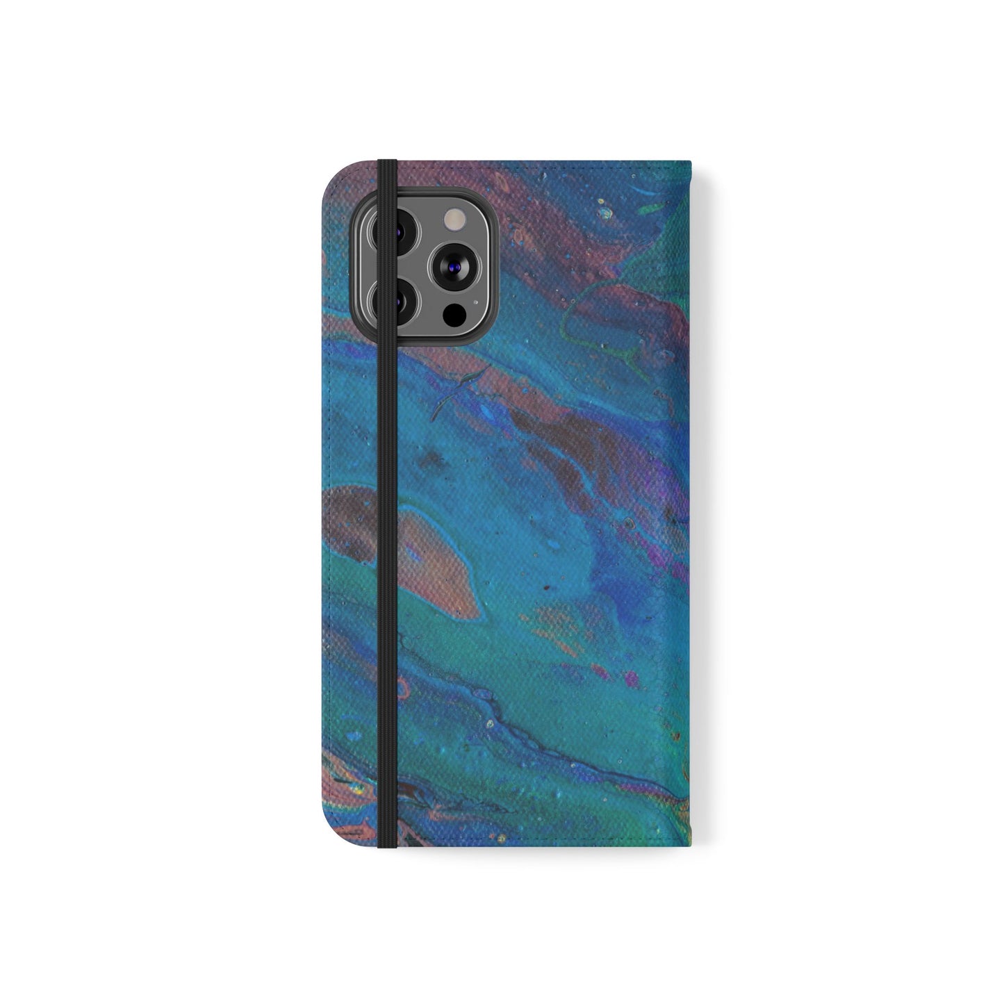 Peacock Swirls Flip Phone Case for iPhone 11 – 16 Pro, Samsung 21 – 22 Series