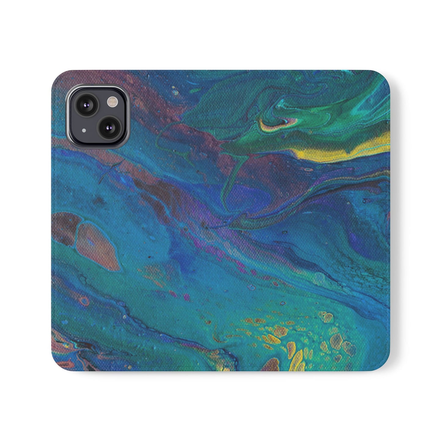 Peacock Swirls Flip Phone Case for iPhone 11 – 16 Pro, Samsung 21 – 22 Series