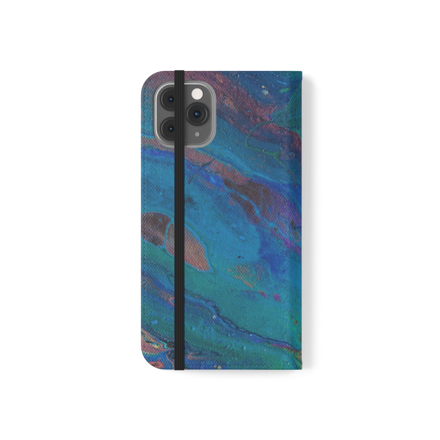 Peacock Swirls Flip Phone Case for iPhone 11 – 16 Pro, Samsung 21 – 22 Series