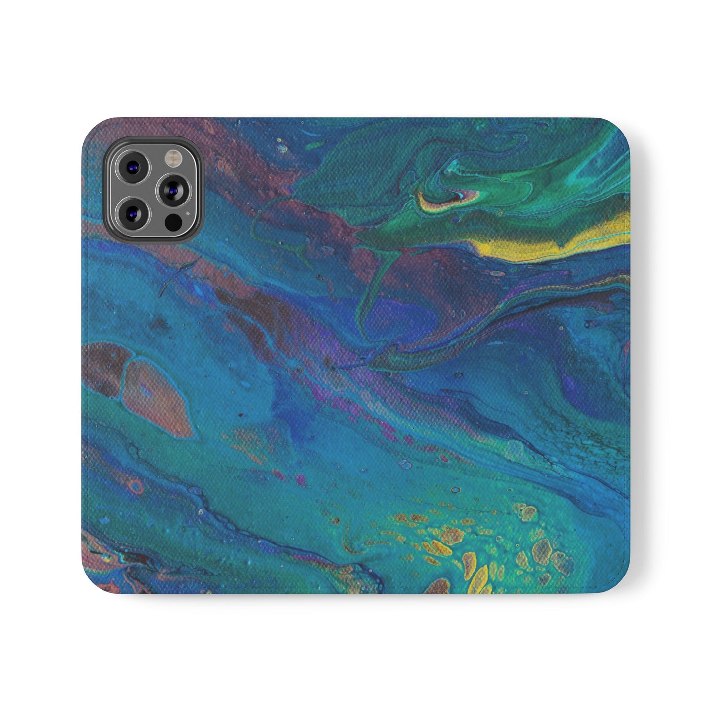 Peacock Swirls Flip Phone Case for iPhone 11 – 16 Pro, Samsung 21 – 22 Series