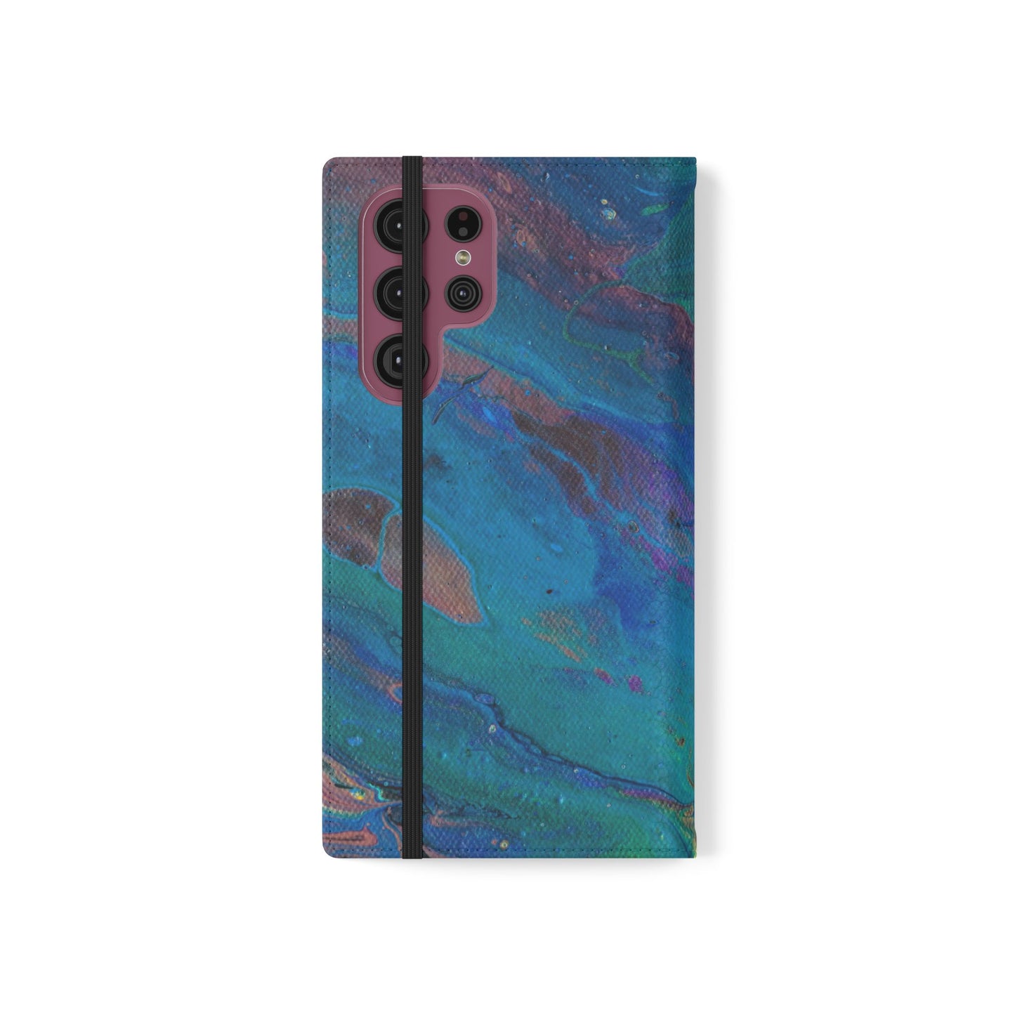 Peacock Swirls Flip Phone Case for iPhone 11 – 16 Pro, Samsung 21 – 22 Series