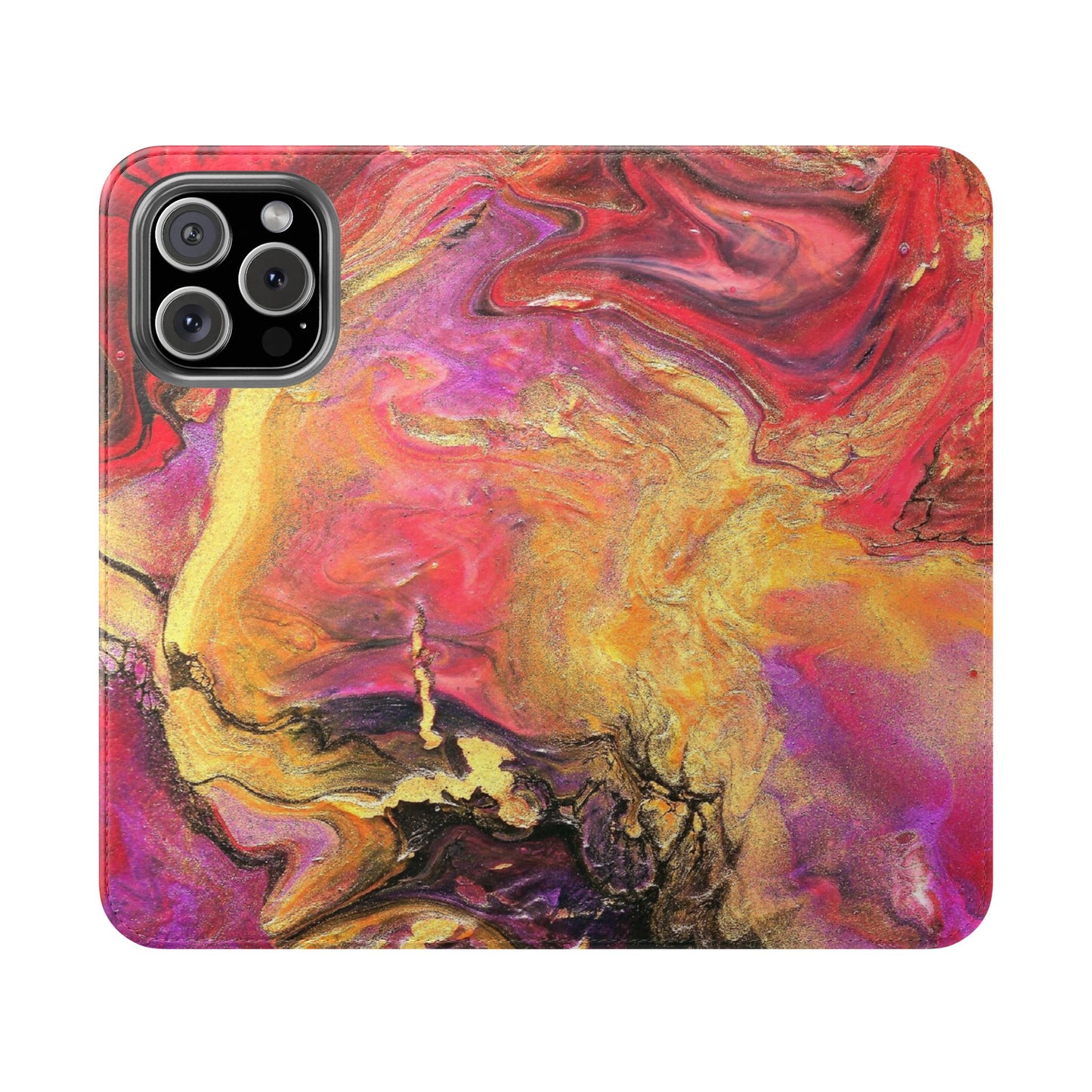 Flowing Royalty Flip Phone Case for iPhone 11 – 16 Pro, Samsung 21 – 22 Series