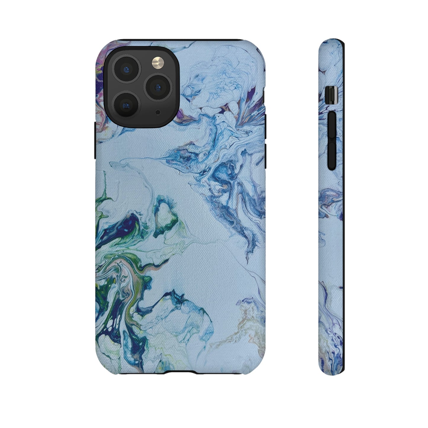 Whimsical Watercolor Marble Tough Phone Case for iPhone, Samsung Galaxy, and Google Pixel devices
