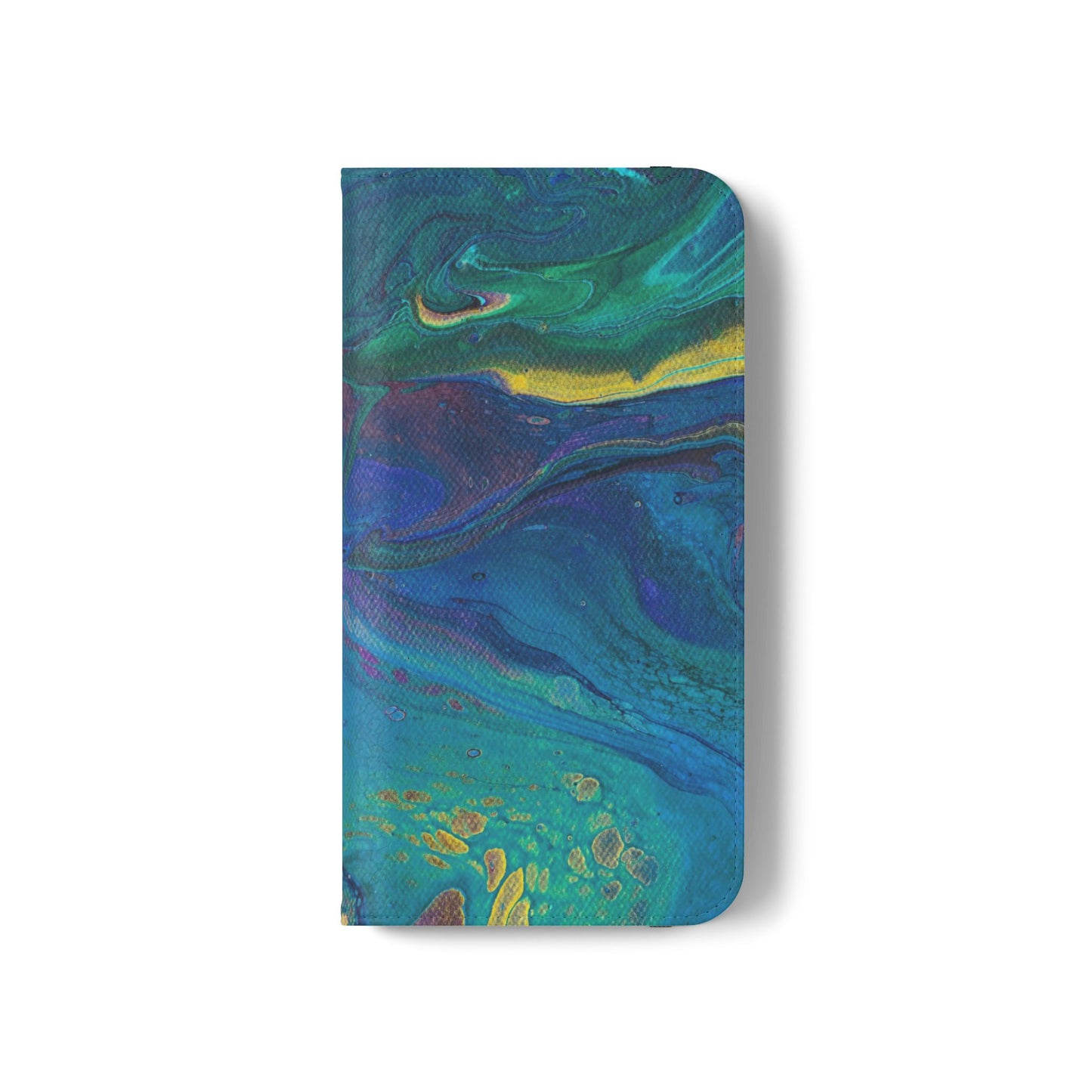 Peacock Swirls Flip Phone Case for iPhone 11 – 16 Pro, Samsung 21 – 22 Series