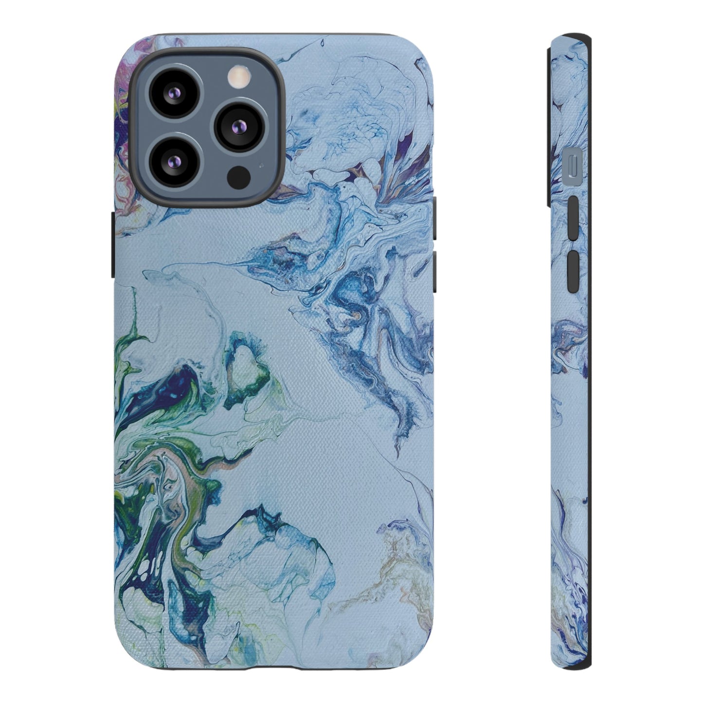 Whimsical Watercolor Marble Tough Phone Case for iPhone, Samsung Galaxy, and Google Pixel devices