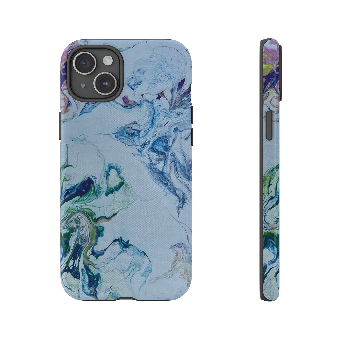 Whimsical Watercolor Marble Tough Phone Case for iPhone, Samsung Galaxy, and Google Pixel devices