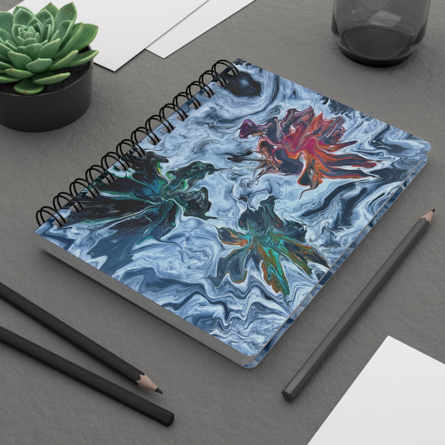 Spiral Bound Notebook with Inside Cover Artwork - Symphony of Colors