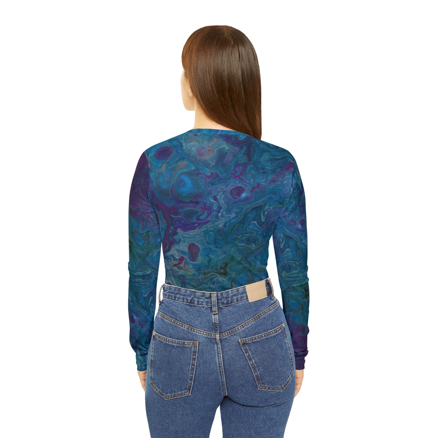 Women's Long Sleeve V-neck Shirt - Azure Seas