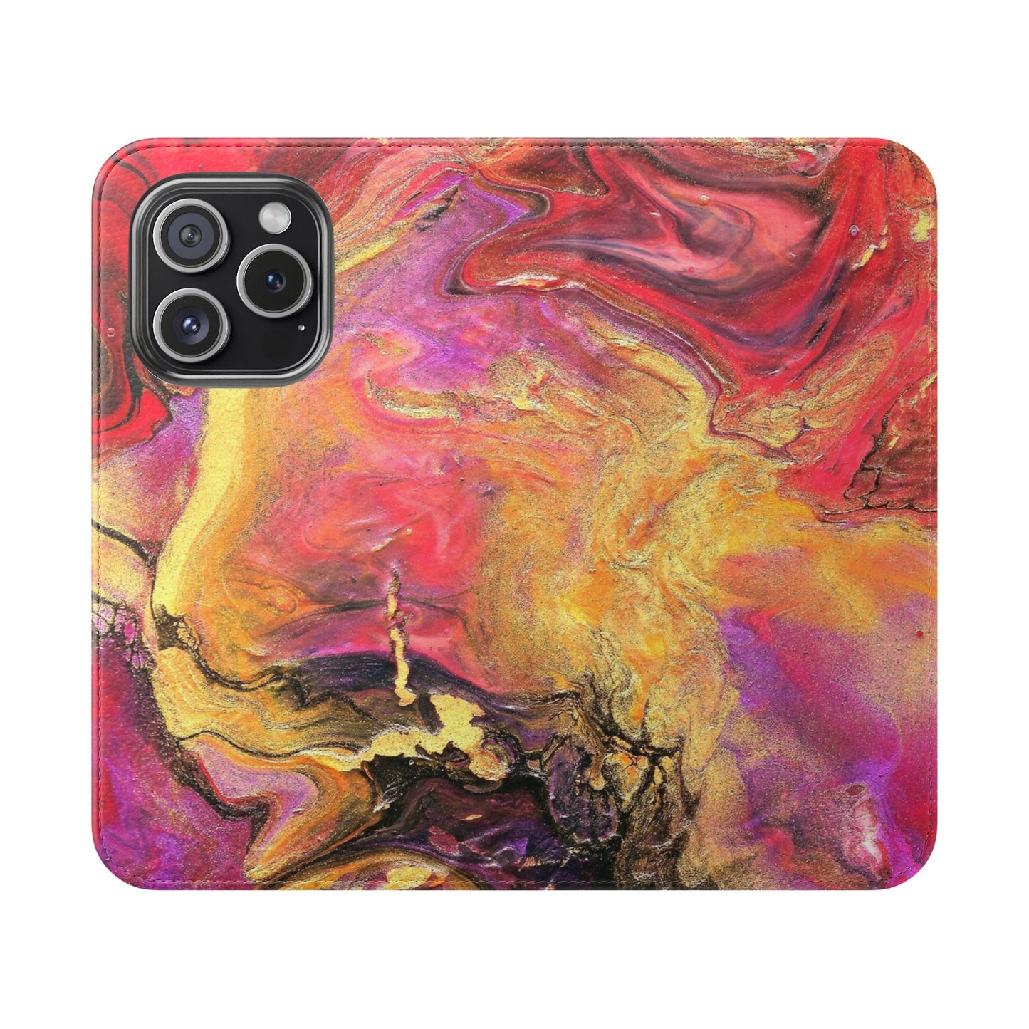 Flowing Royalty Flip Phone Case for iPhone 11 – 16 Pro, Samsung 21 – 22 Series