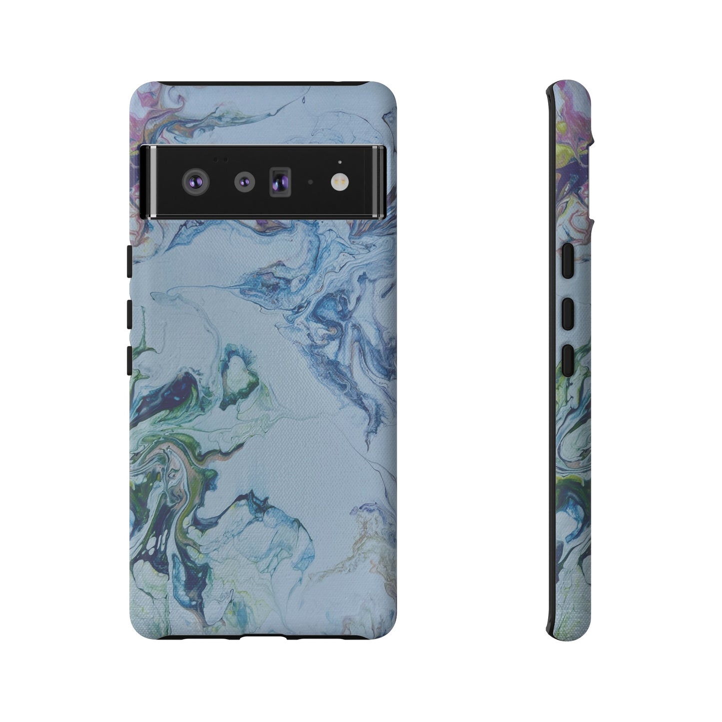 Whimsical Watercolor Marble Tough Phone Case for iPhone, Samsung Galaxy, and Google Pixel devices