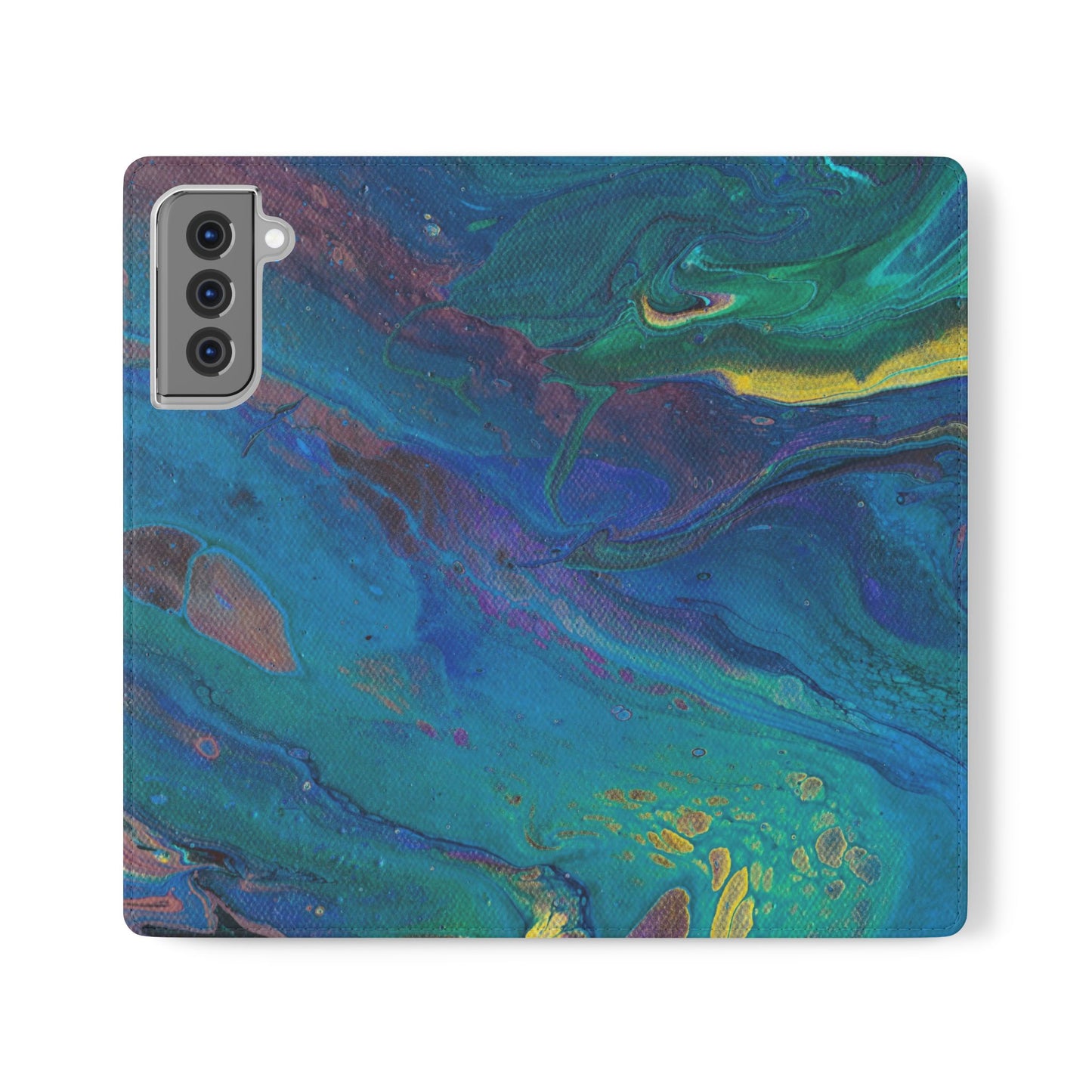 Peacock Swirls Flip Phone Case for iPhone 11 – 16 Pro, Samsung 21 – 22 Series