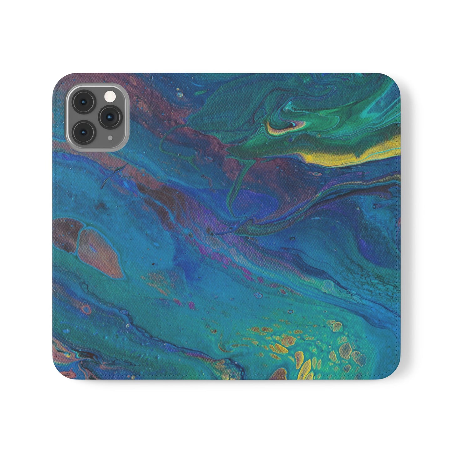 Peacock Swirls Flip Phone Case for iPhone 11 – 16 Pro, Samsung 21 – 22 Series