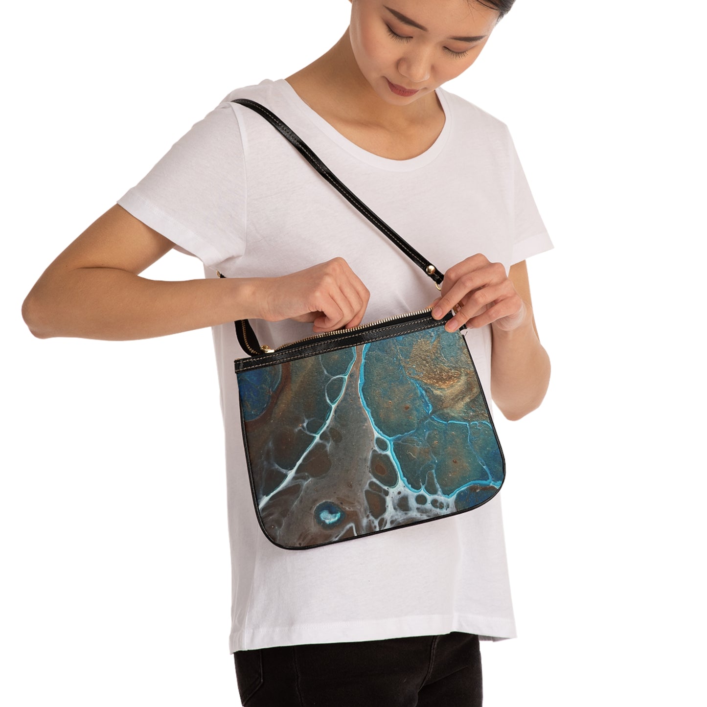 Small Vegan Leather Shoulder Bag - Earthglow