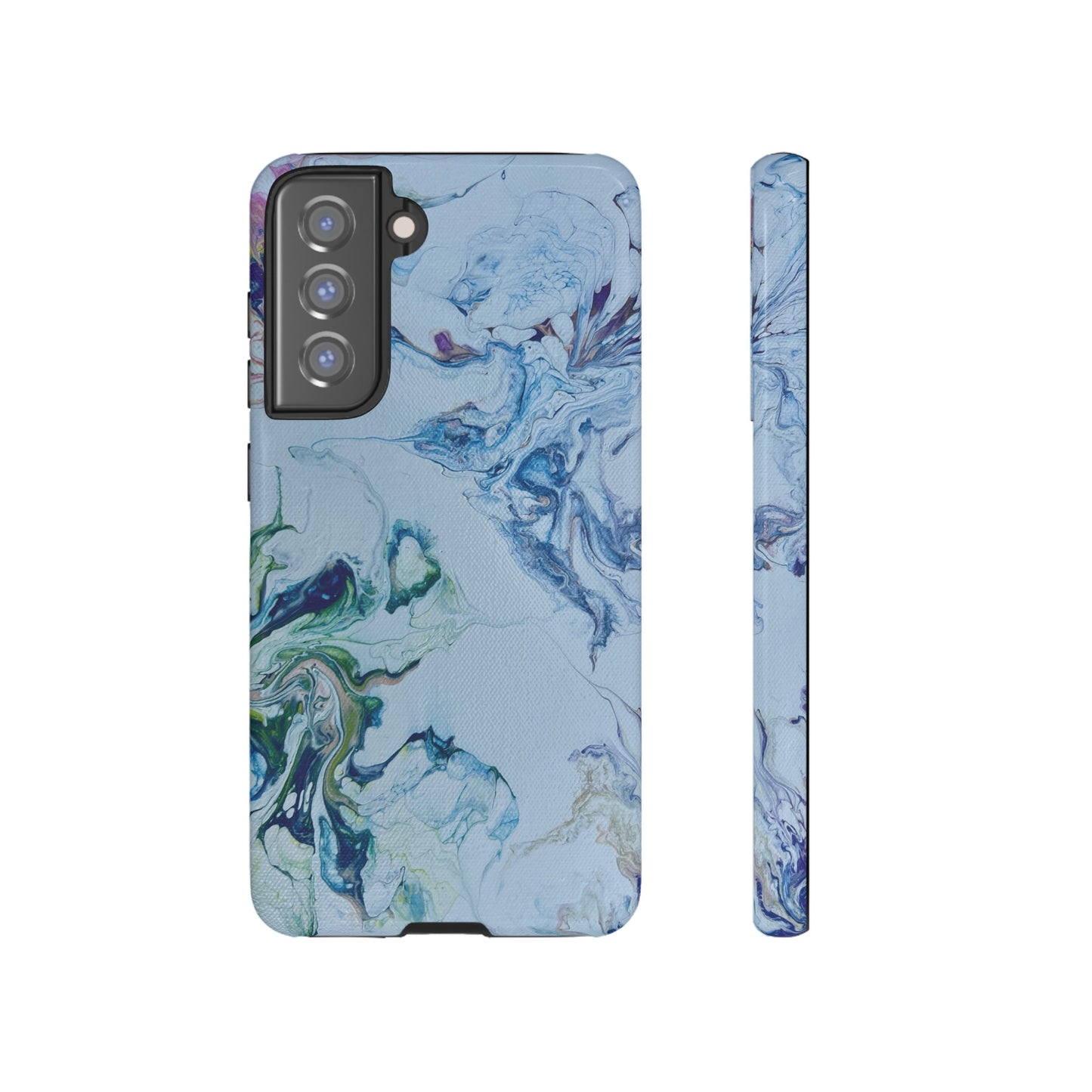 Whimsical Watercolor Marble Tough Phone Case for iPhone, Samsung Galaxy, and Google Pixel devices