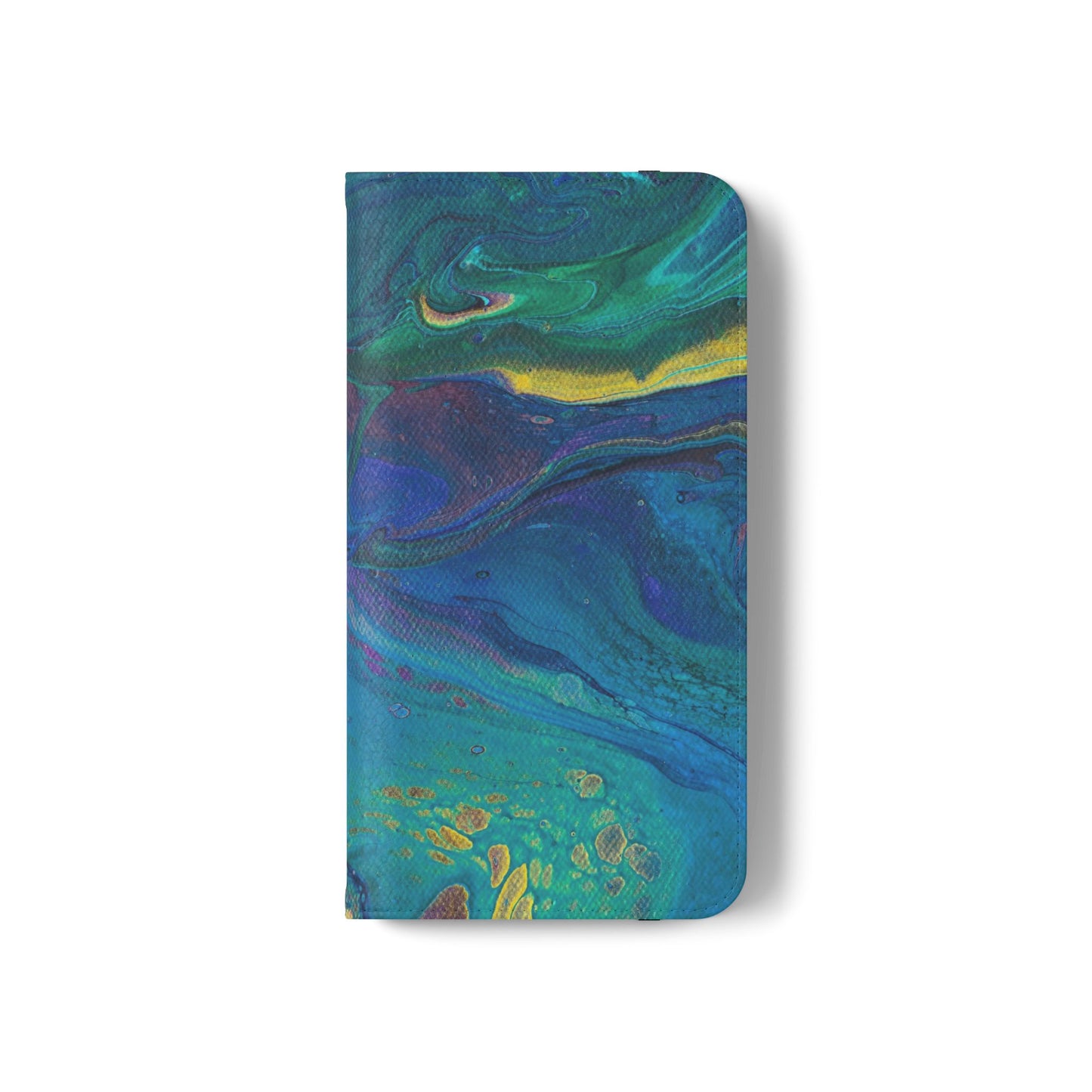 Peacock Swirls Flip Phone Case for iPhone 11 – 16 Pro, Samsung 21 – 22 Series