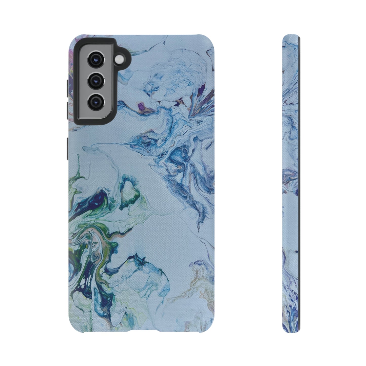 Whimsical Watercolor Marble Tough Phone Case for iPhone, Samsung Galaxy, and Google Pixel devices