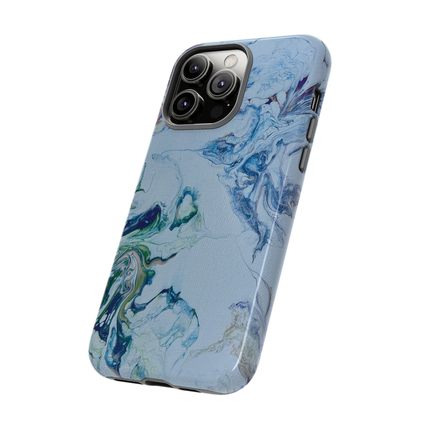 Whimsical Watercolor Marble Tough Phone Case for iPhone, Samsung Galaxy, and Google Pixel devices