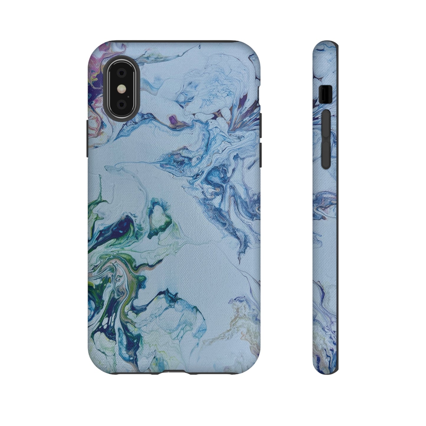 Whimsical Watercolor Marble Tough Phone Case for iPhone, Samsung Galaxy, and Google Pixel devices