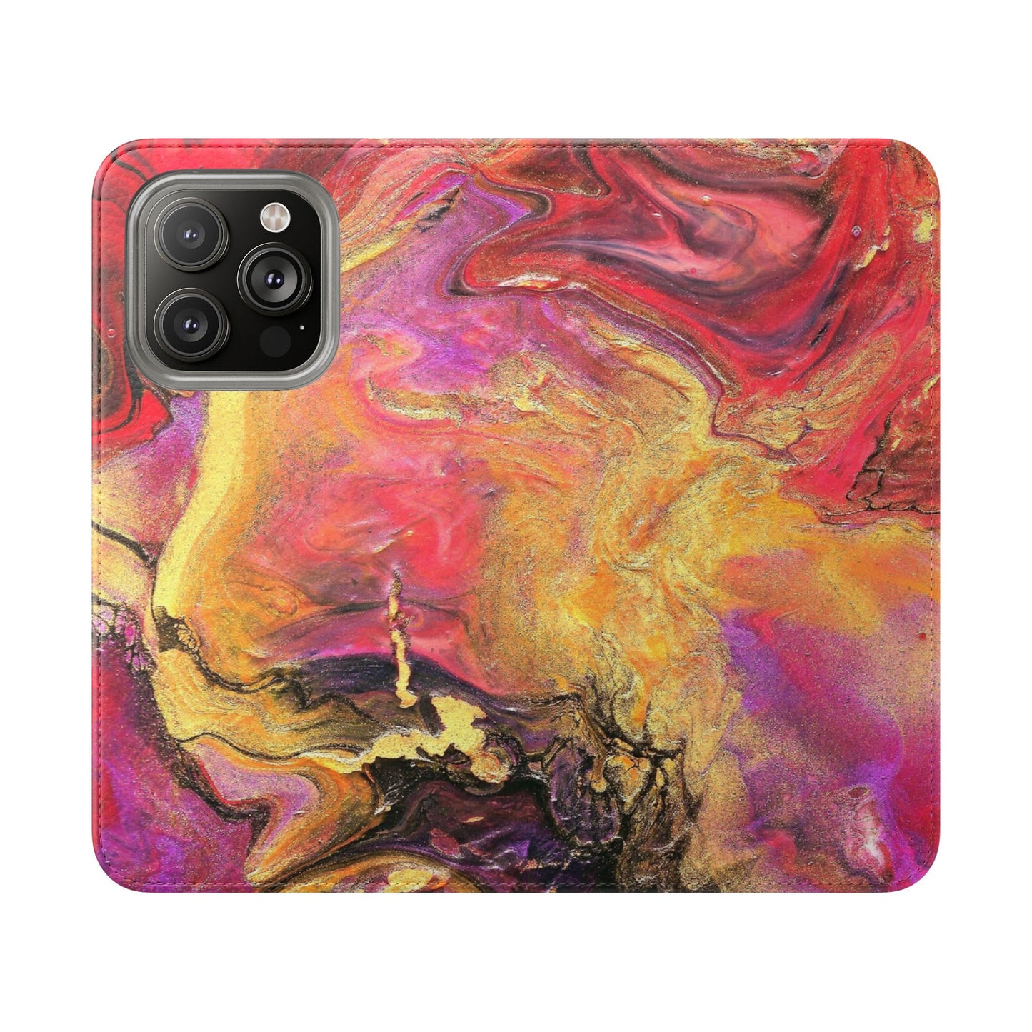 Flowing Royalty Flip Phone Case for iPhone 11 – 16 Pro, Samsung 21 – 22 Series