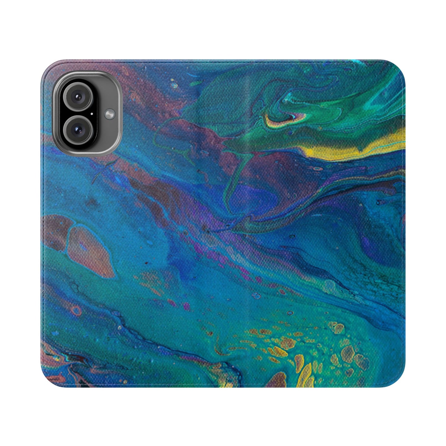 Peacock Swirls Flip Phone Case for iPhone 11 – 16 Pro, Samsung 21 – 22 Series