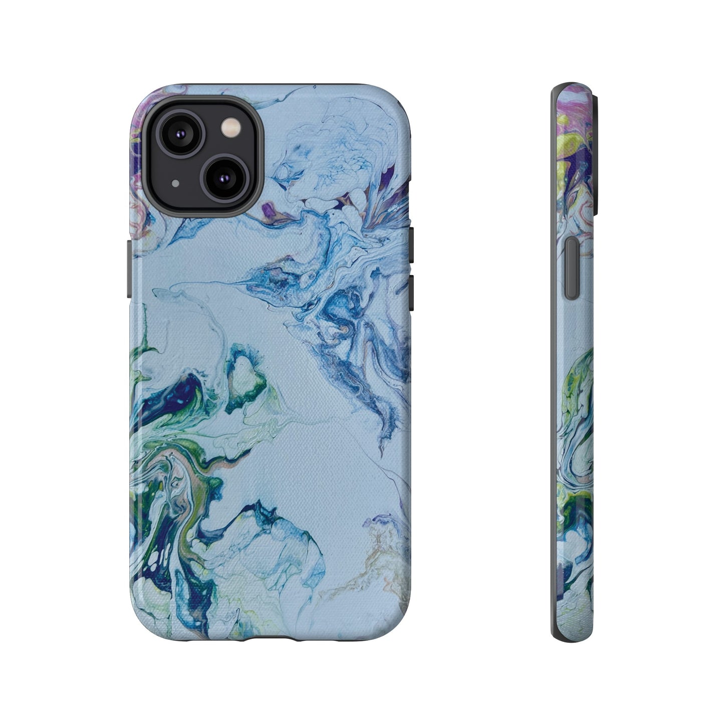 Whimsical Watercolor Marble Tough Phone Case for iPhone, Samsung Galaxy, and Google Pixel devices
