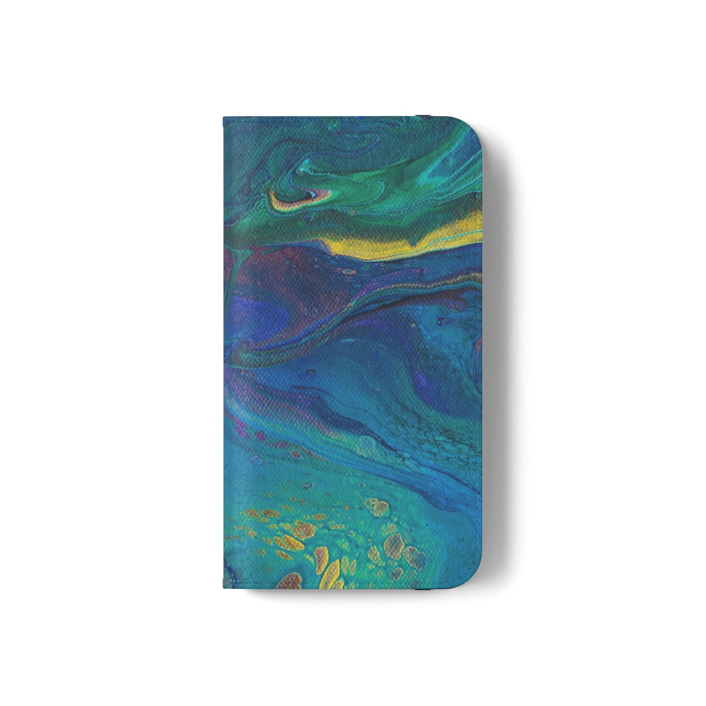 Peacock Swirls Flip Phone Case for iPhone 11 – 16 Pro, Samsung 21 – 22 Series