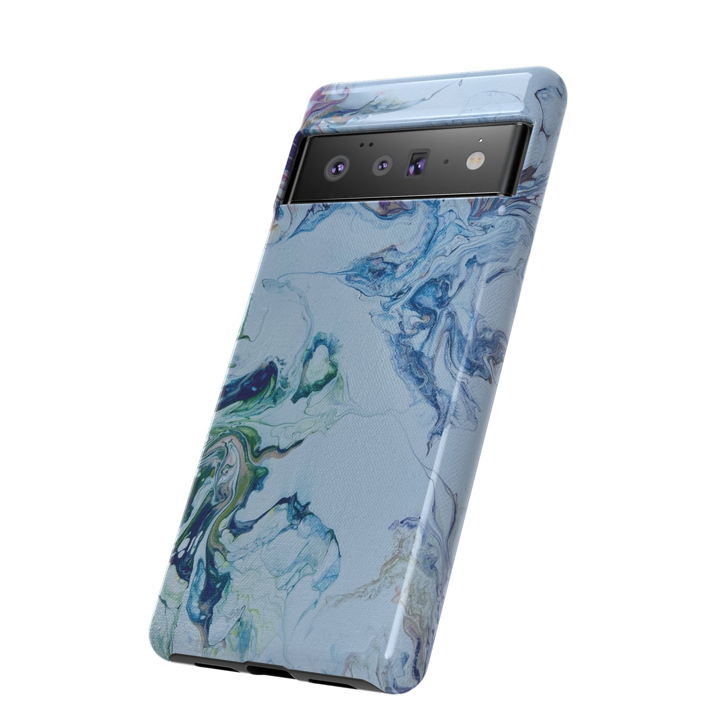 Whimsical Watercolor Marble Tough Phone Case for iPhone, Samsung Galaxy, and Google Pixel devices
