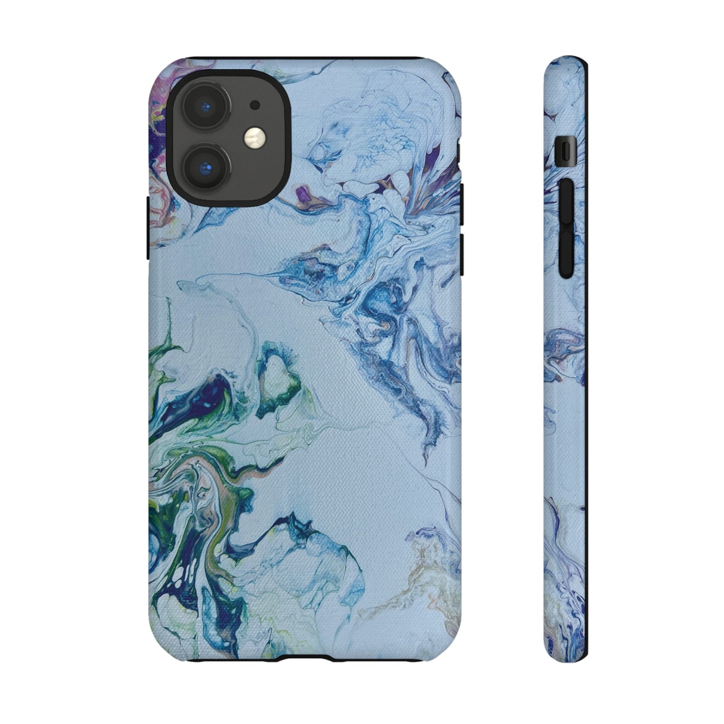 Whimsical Watercolor Marble Tough Phone Case for iPhone, Samsung Galaxy, and Google Pixel devices