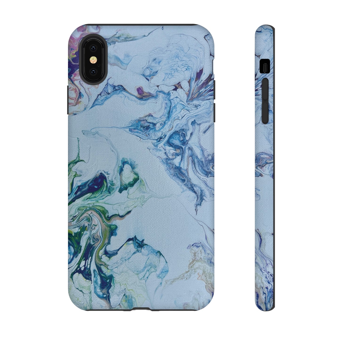 Whimsical Watercolor Marble Tough Phone Case for iPhone, Samsung Galaxy, and Google Pixel devices