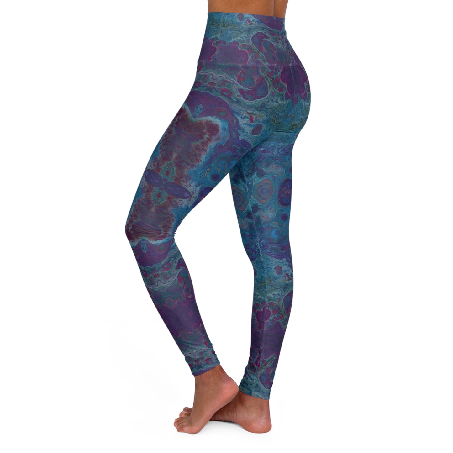 Azure Seas High Waisted Yoga Leggings