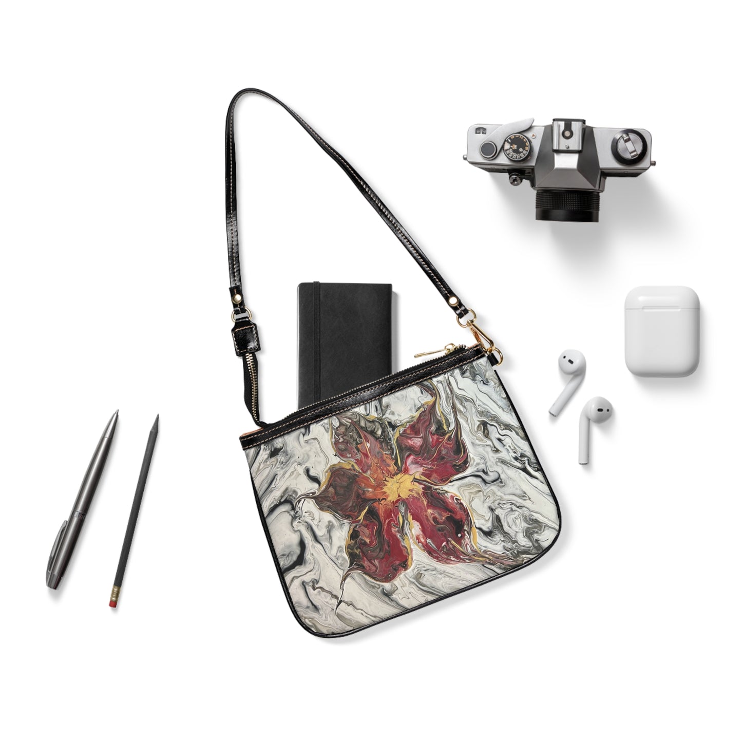 Small Vegan Leather Shoulder Bag - Beauty Amongst Chaos