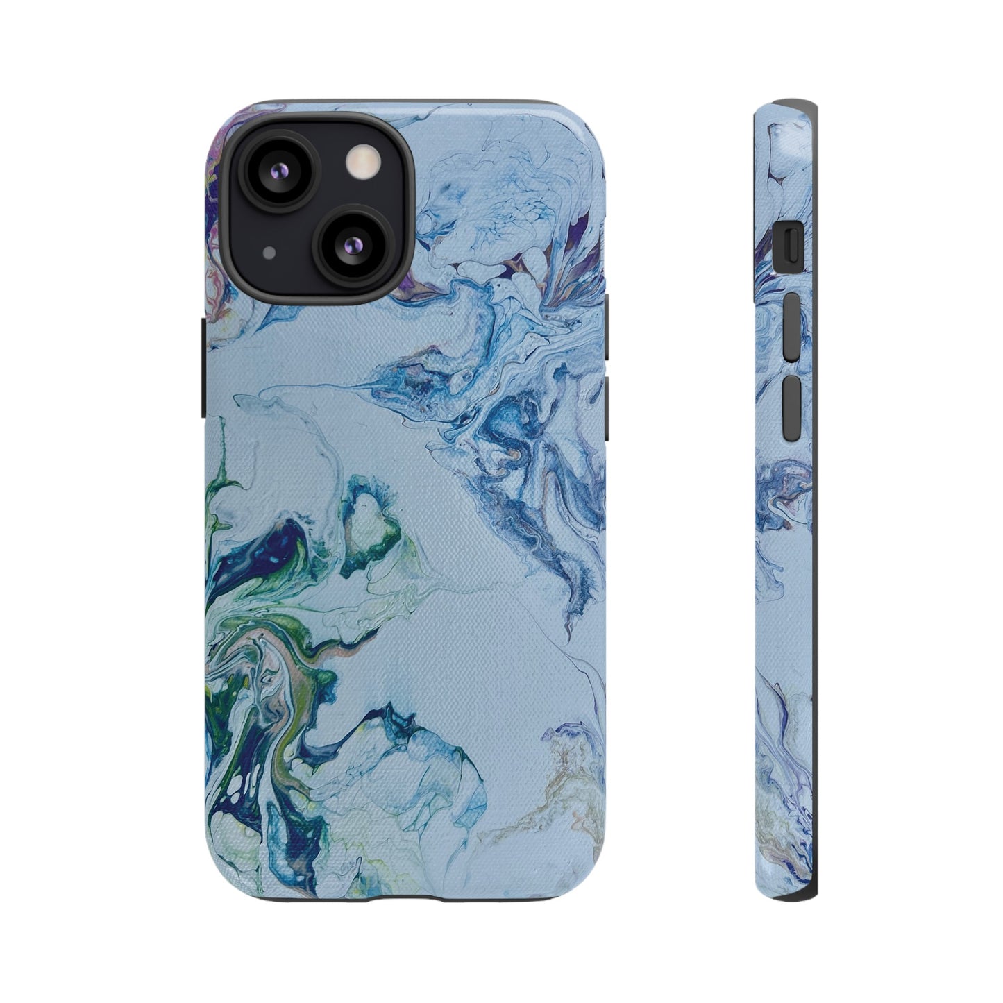Whimsical Watercolor Marble Tough Phone Case for iPhone, Samsung Galaxy, and Google Pixel devices