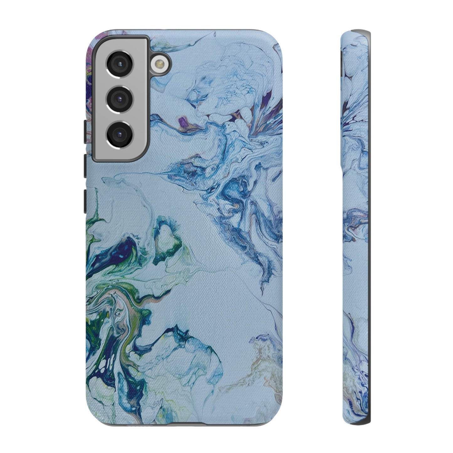 Whimsical Watercolor Marble Tough Phone Case for iPhone, Samsung Galaxy, and Google Pixel devices