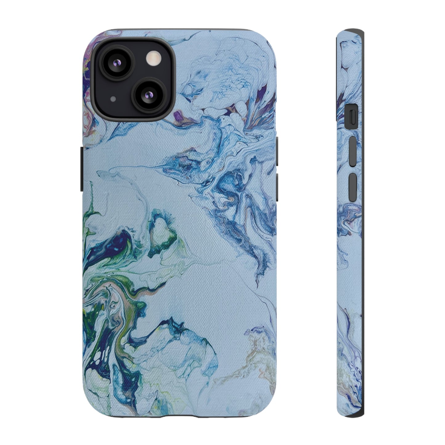 Whimsical Watercolor Marble Tough Phone Case for iPhone, Samsung Galaxy, and Google Pixel devices