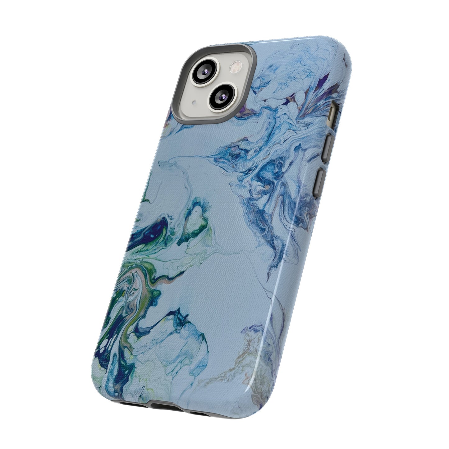 Whimsical Watercolor Marble Tough Phone Case for iPhone, Samsung Galaxy, and Google Pixel devices
