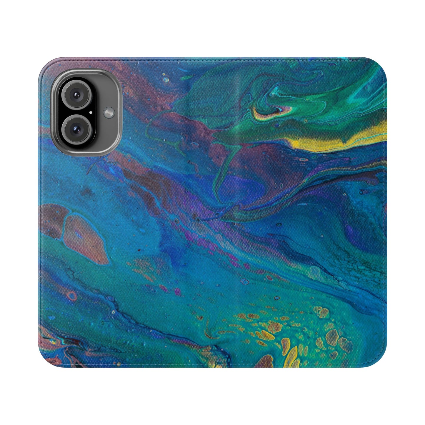 Peacock Swirls Flip Phone Case for iPhone 11 – 16 Pro, Samsung 21 – 22 Series