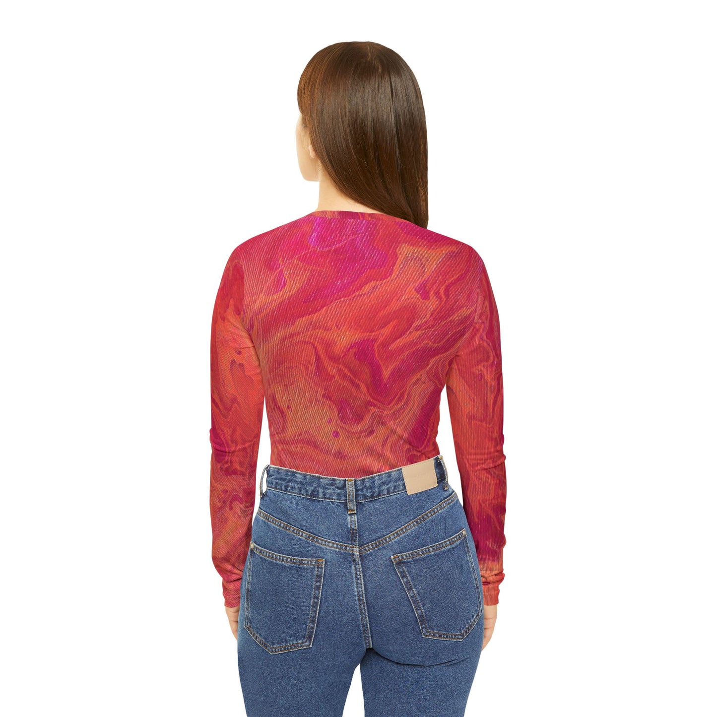 Women's Long Sleeve V-neck Shirt - Sunset Clouds