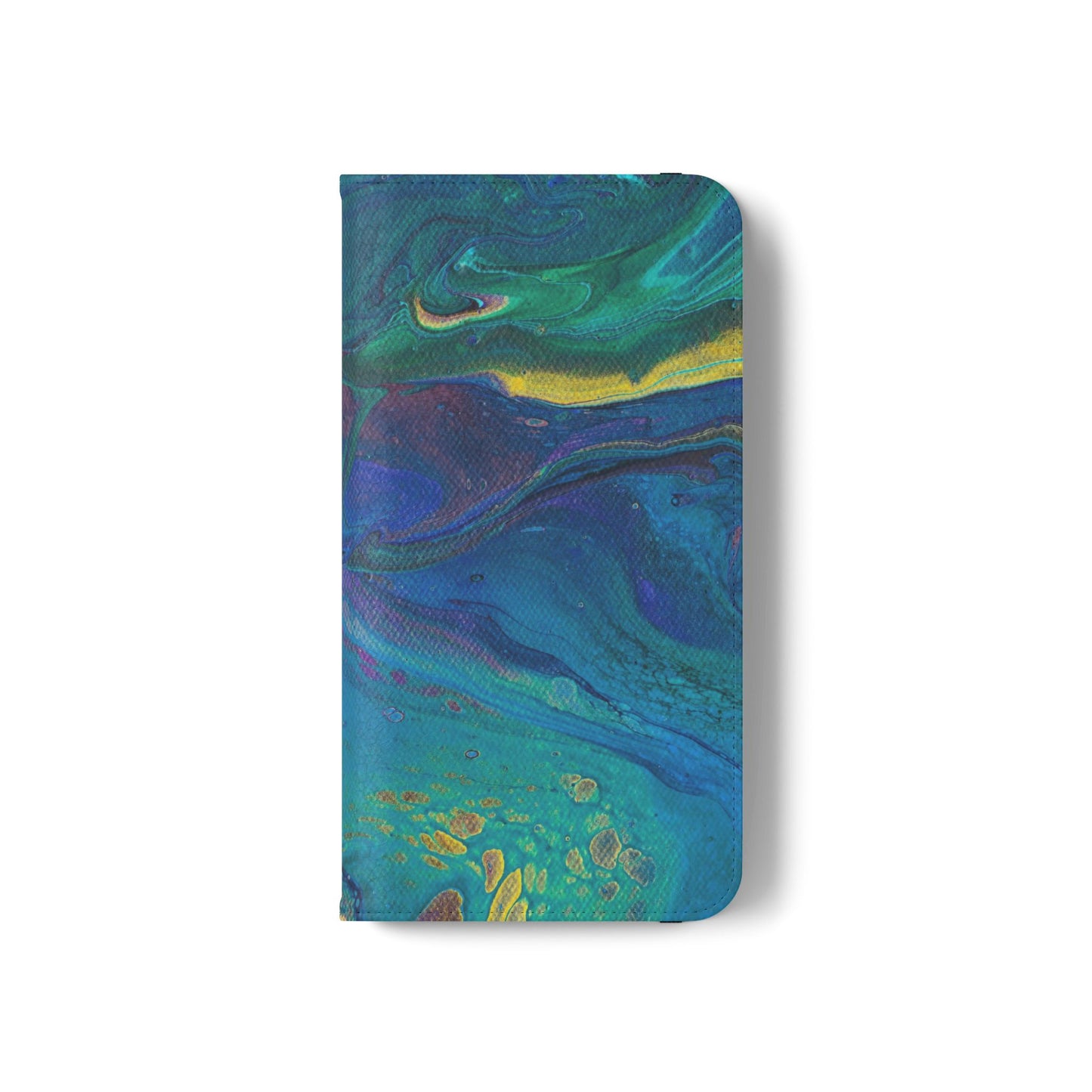 Peacock Swirls Flip Phone Case for iPhone 11 – 16 Pro, Samsung 21 – 22 Series