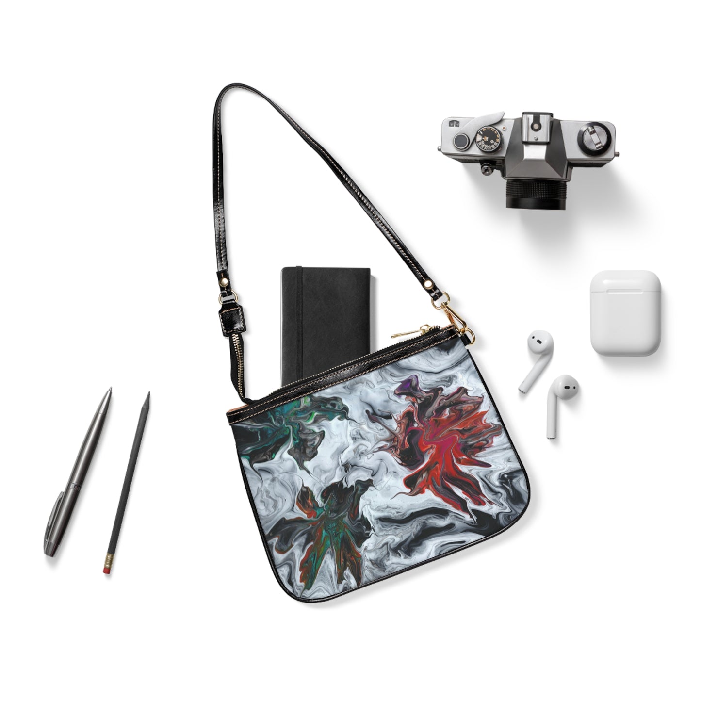 Small Vegan Leather Shoulder Bag - Symphony of Colors