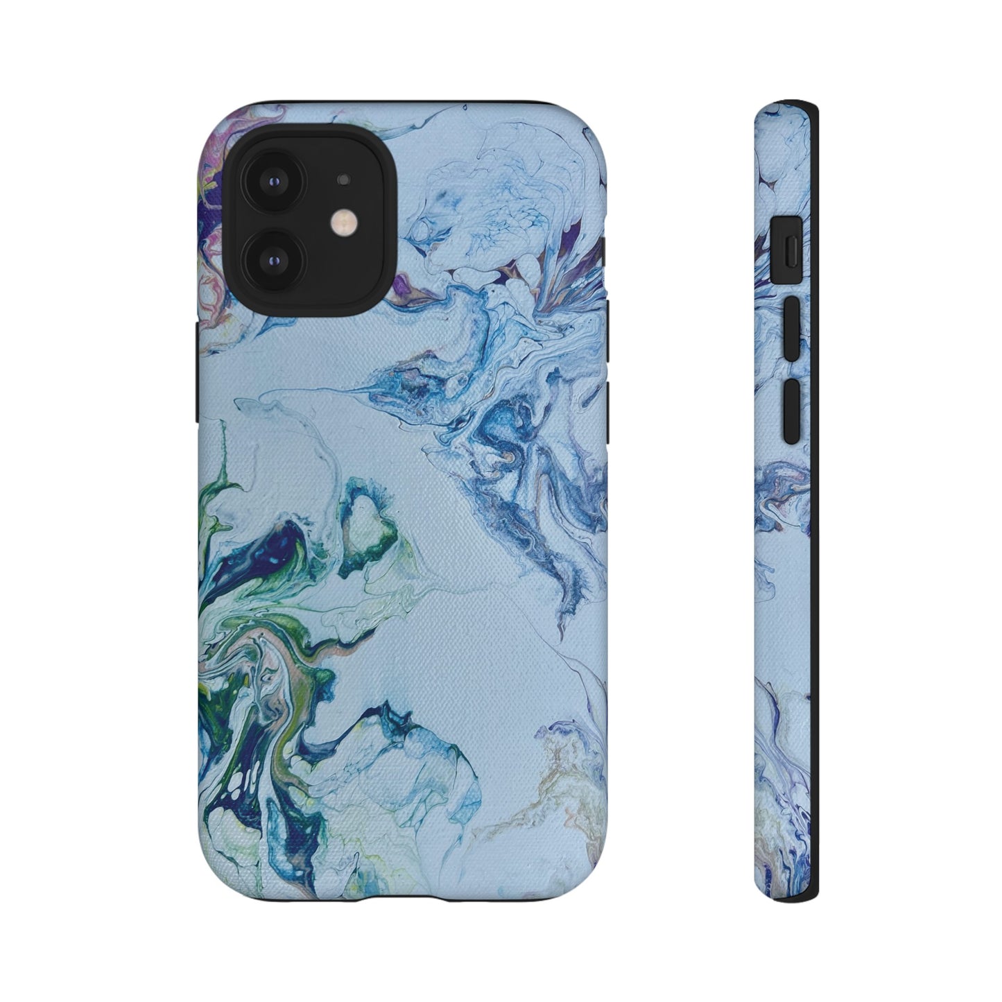 Whimsical Watercolor Marble Tough Phone Case for iPhone, Samsung Galaxy, and Google Pixel devices