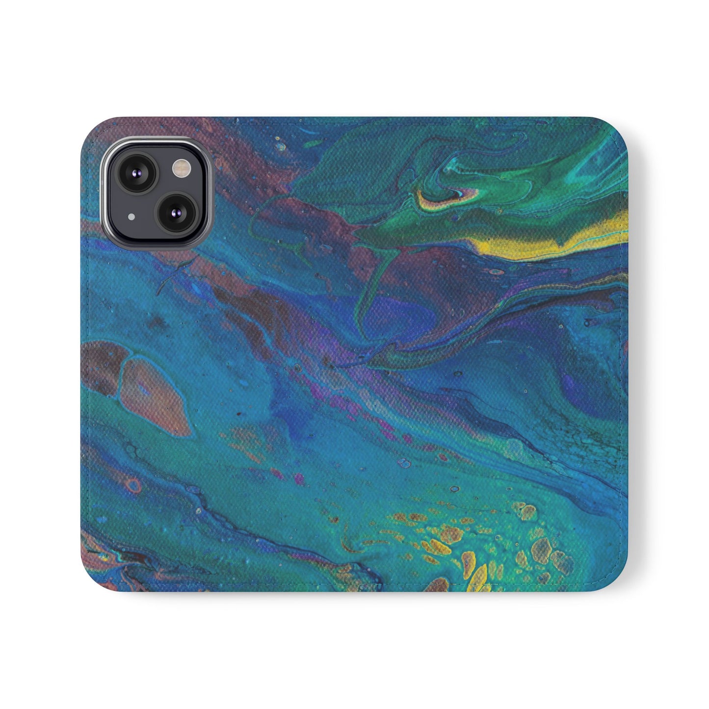 Peacock Swirls Flip Phone Case for iPhone 11 – 16 Pro, Samsung 21 – 22 Series