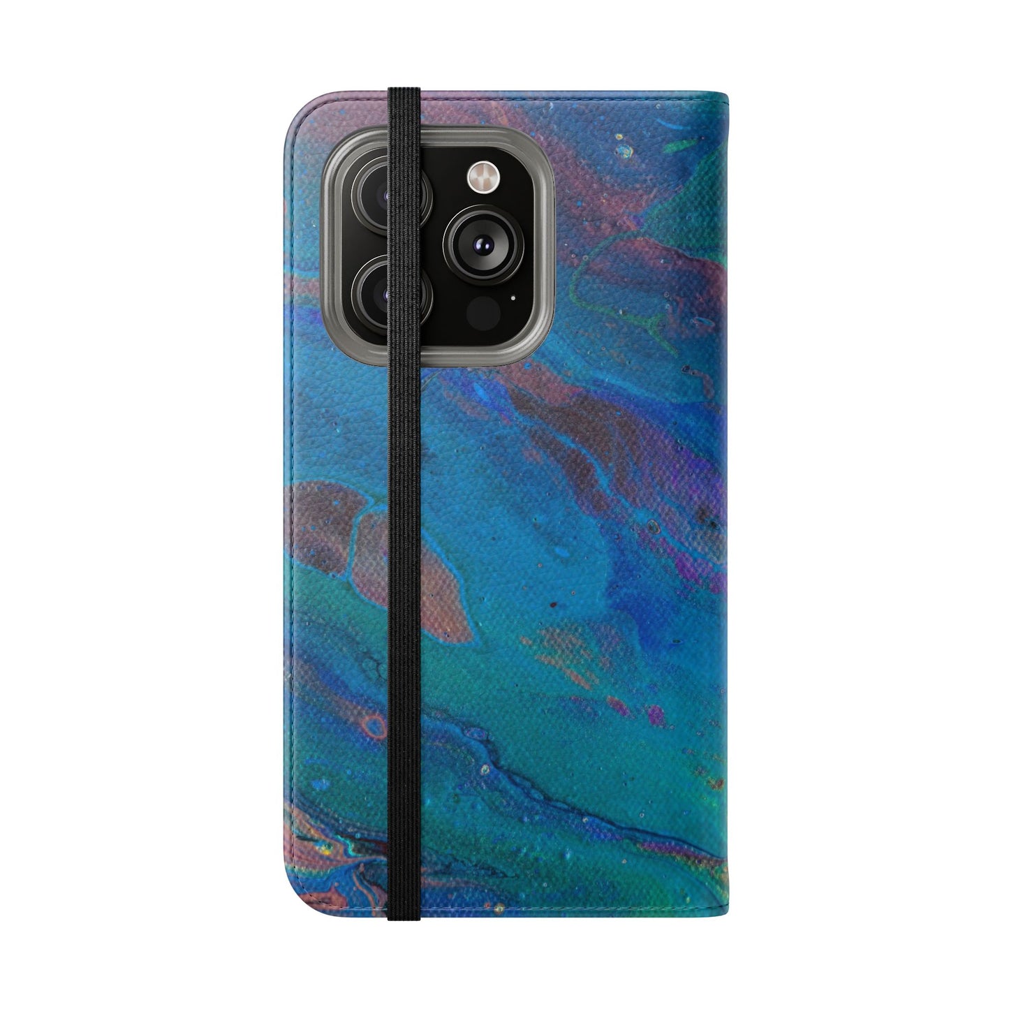 Peacock Swirls Flip Phone Case for iPhone 11 – 16 Pro, Samsung 21 – 22 Series