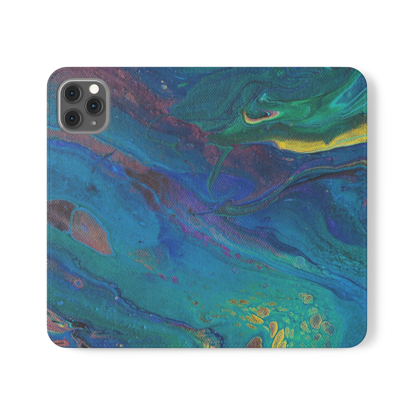 Peacock Swirls Flip Phone Case for iPhone 11 – 16 Pro, Samsung 21 – 22 Series