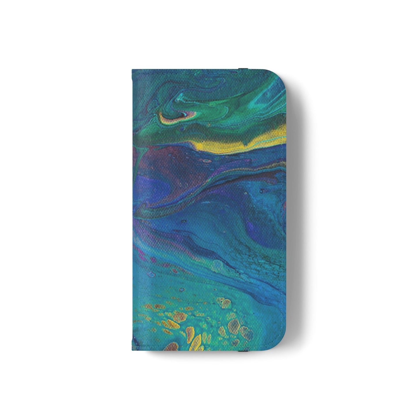 Peacock Swirls Flip Phone Case for iPhone 11 – 16 Pro, Samsung 21 – 22 Series