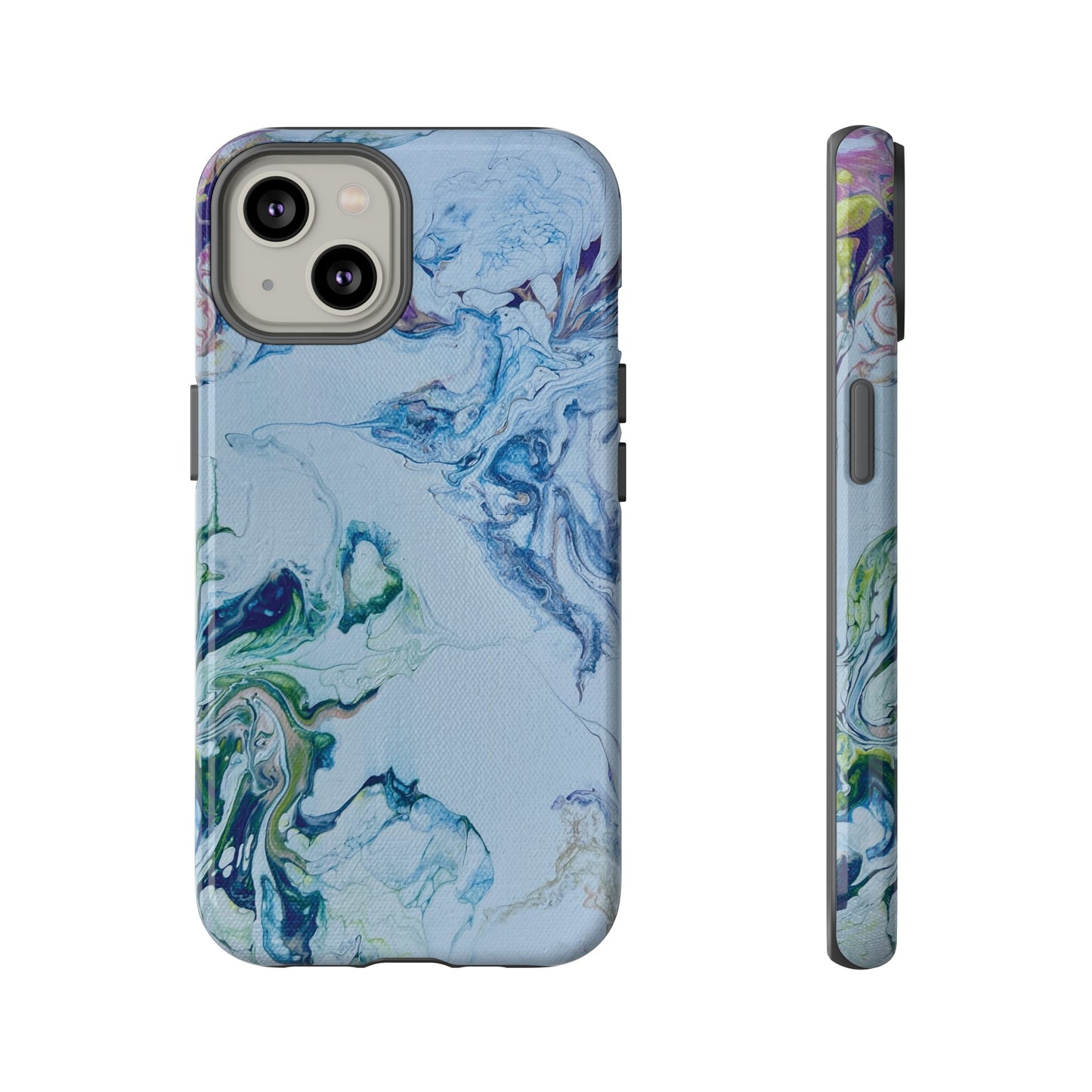 Whimsical Watercolor Marble Tough Phone Case for iPhone, Samsung Galaxy, and Google Pixel devices