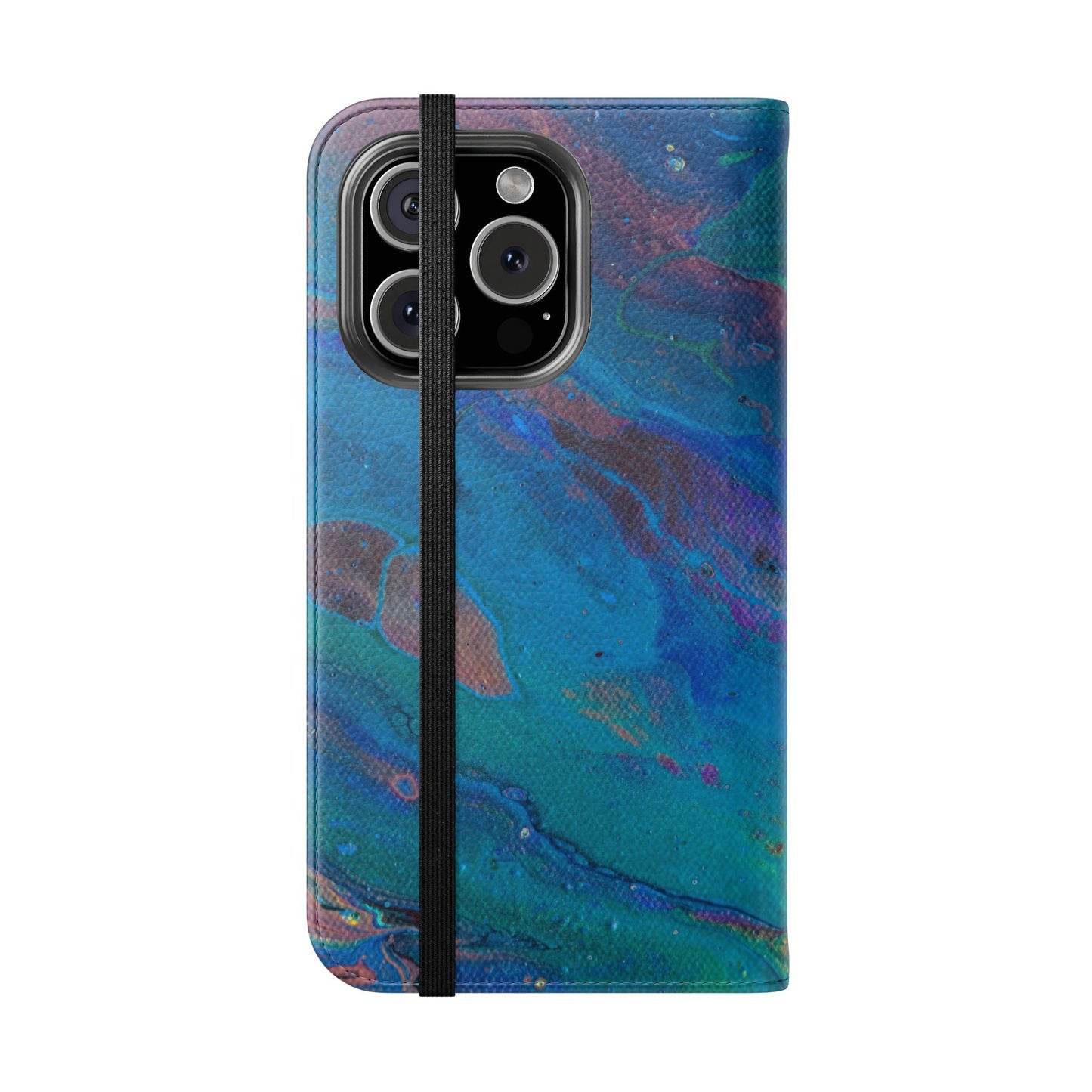 Peacock Swirls Flip Phone Case for iPhone 11 – 16 Pro, Samsung 21 – 22 Series