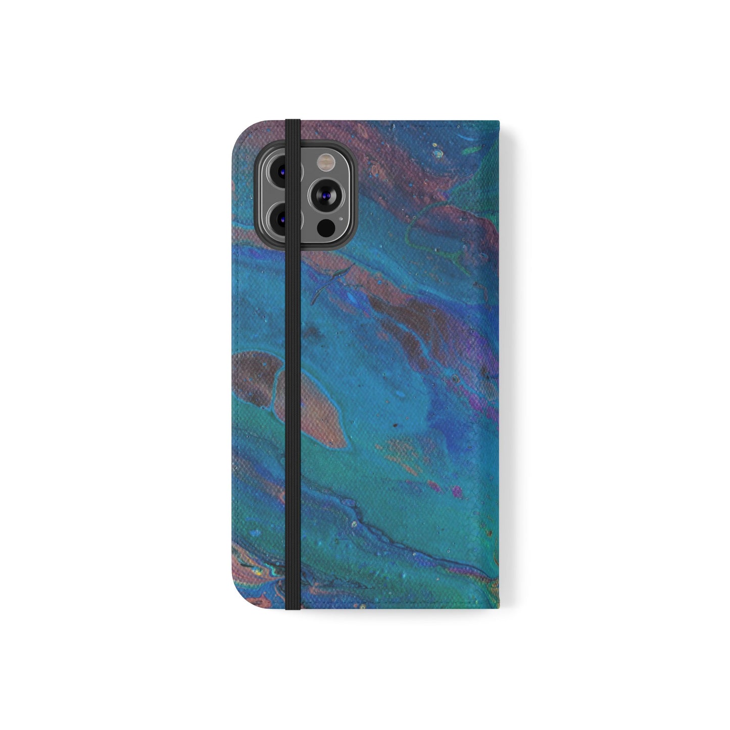 Peacock Swirls Flip Phone Case for iPhone 11 – 16 Pro, Samsung 21 – 22 Series