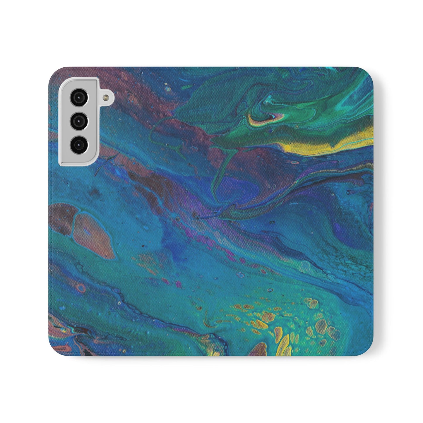 Peacock Swirls Flip Phone Case for iPhone 11 – 16 Pro, Samsung 21 – 22 Series